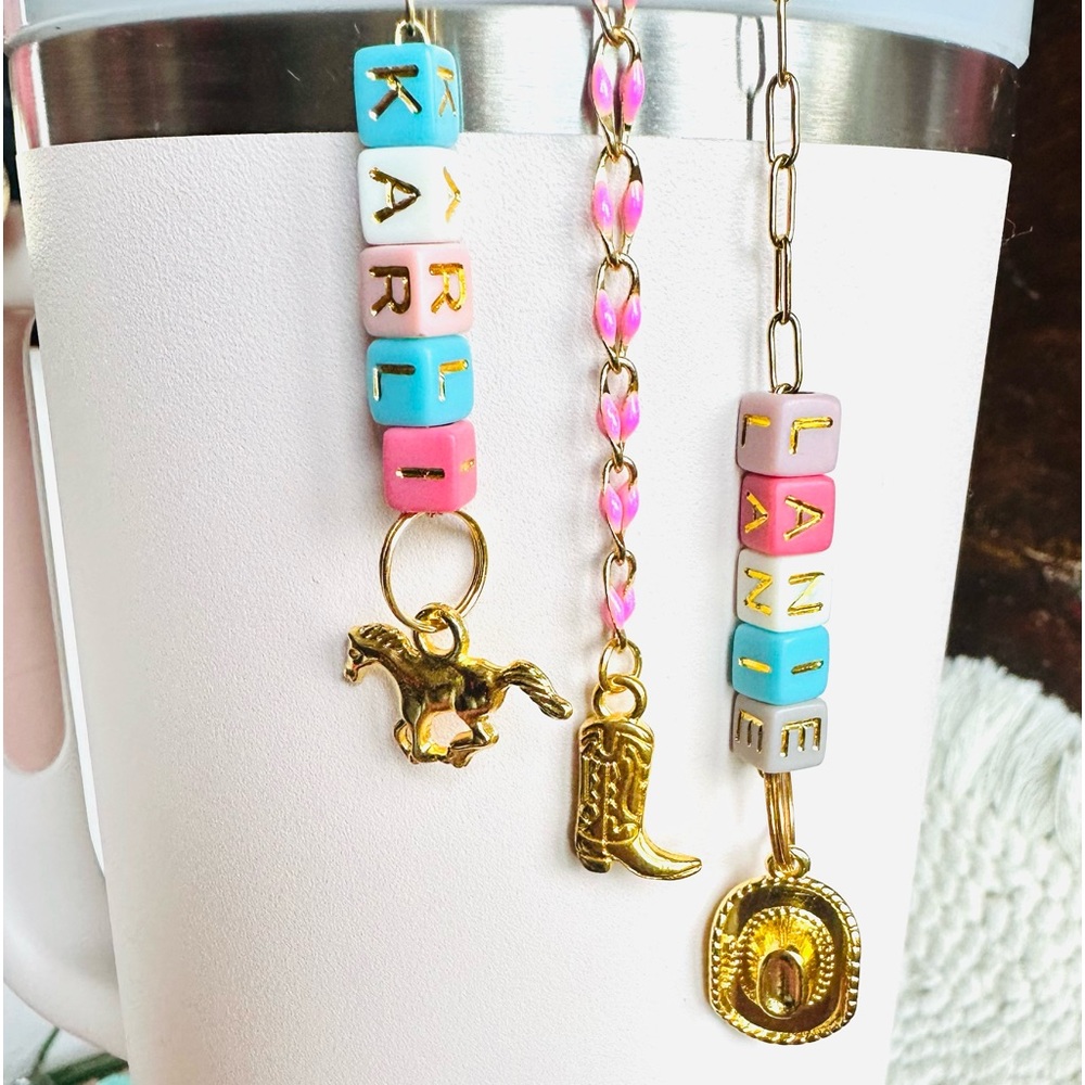Boho Western Tumbler Horse Jewelry Floral Stanley Cup Accessories Stanley Charm